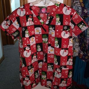 Holiday scrub Top